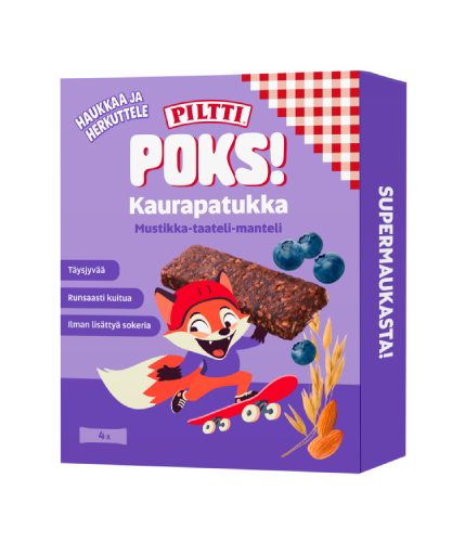 PILTTI POKS! Kaurapatukka mustikka monipakkaus