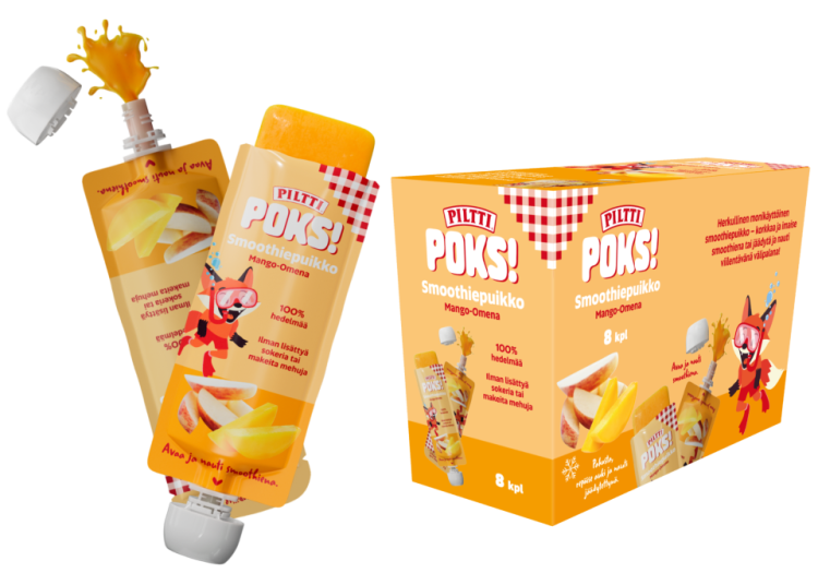 PILTTI POKS! Smoothiepuikko Omena-mango 8x70g