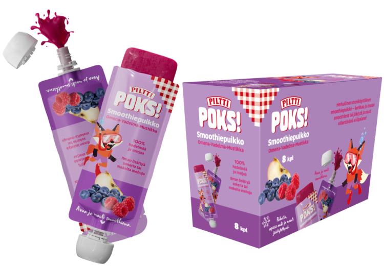 PILTTI POKS! Smoothiepuikko Omena-vadelma-mustikka 8x70g